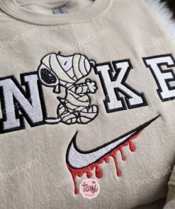 Snoopy Mummy Halloween Embroidered Sweatshirt, Cartoon Embroidered Hoodie, Unique Family Gifts