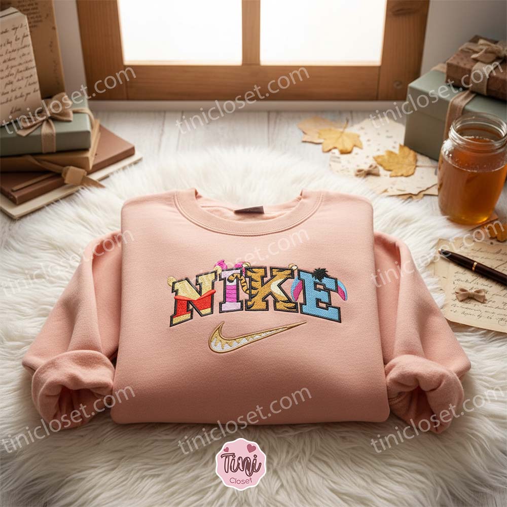 Pooh And Friends Font Embroidered Shirt, Cartoon Embroidered Hoodie, Disney Characters Embroidered T-Shirt Pooh And Friends Font Embroidered Shirt, Cartoon Embroidered Hoodie, Disney Characters Embroidered T-Shirt