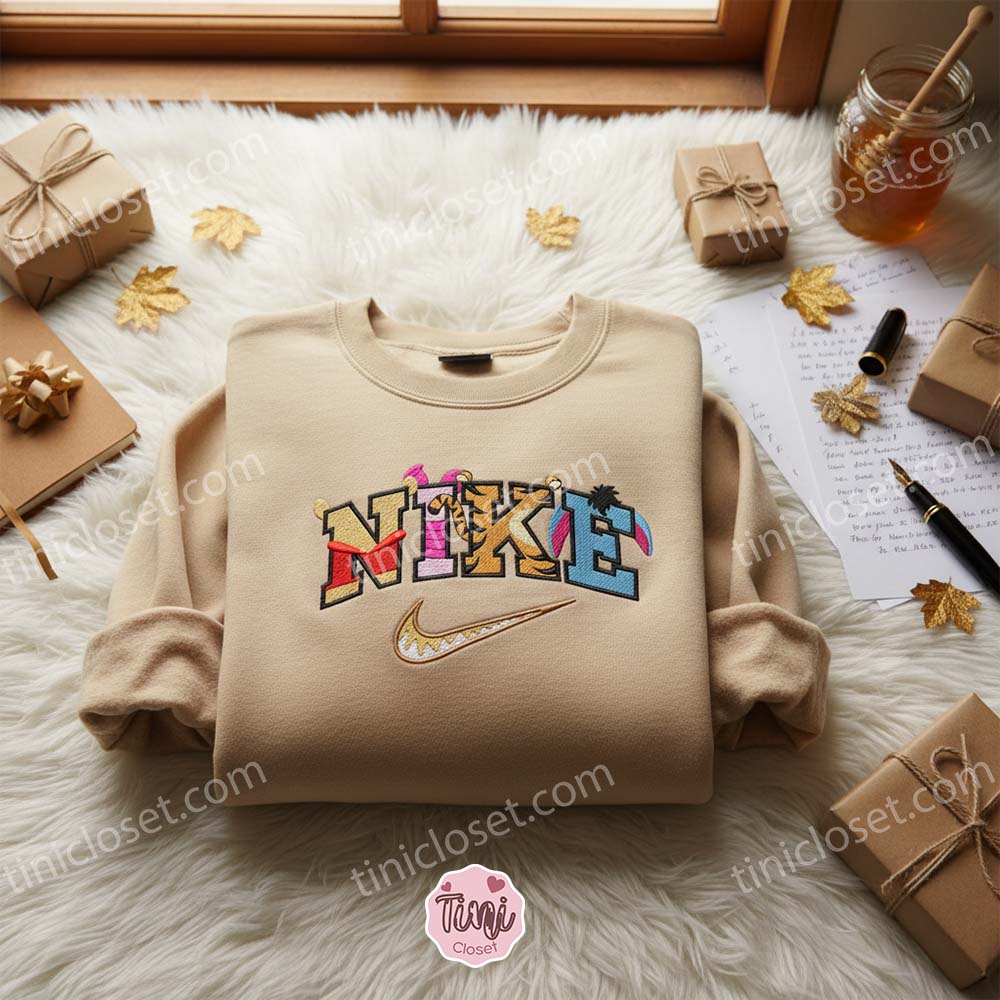 Pooh And Friends Font Embroidered Shirt, Cartoon Embroidered Hoodie, Disney Characters Embroidered T-Shirt Pooh And Friends Font Embroidered Shirt, Cartoon Embroidered Hoodie, Disney Characters Embroidered T-Shirt