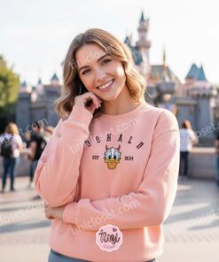 Donald Duck Est. 1934 Embroidered Hoodie, Vintage Disney Style Sweatshirt, Unique Disney Gift for Fans (2)