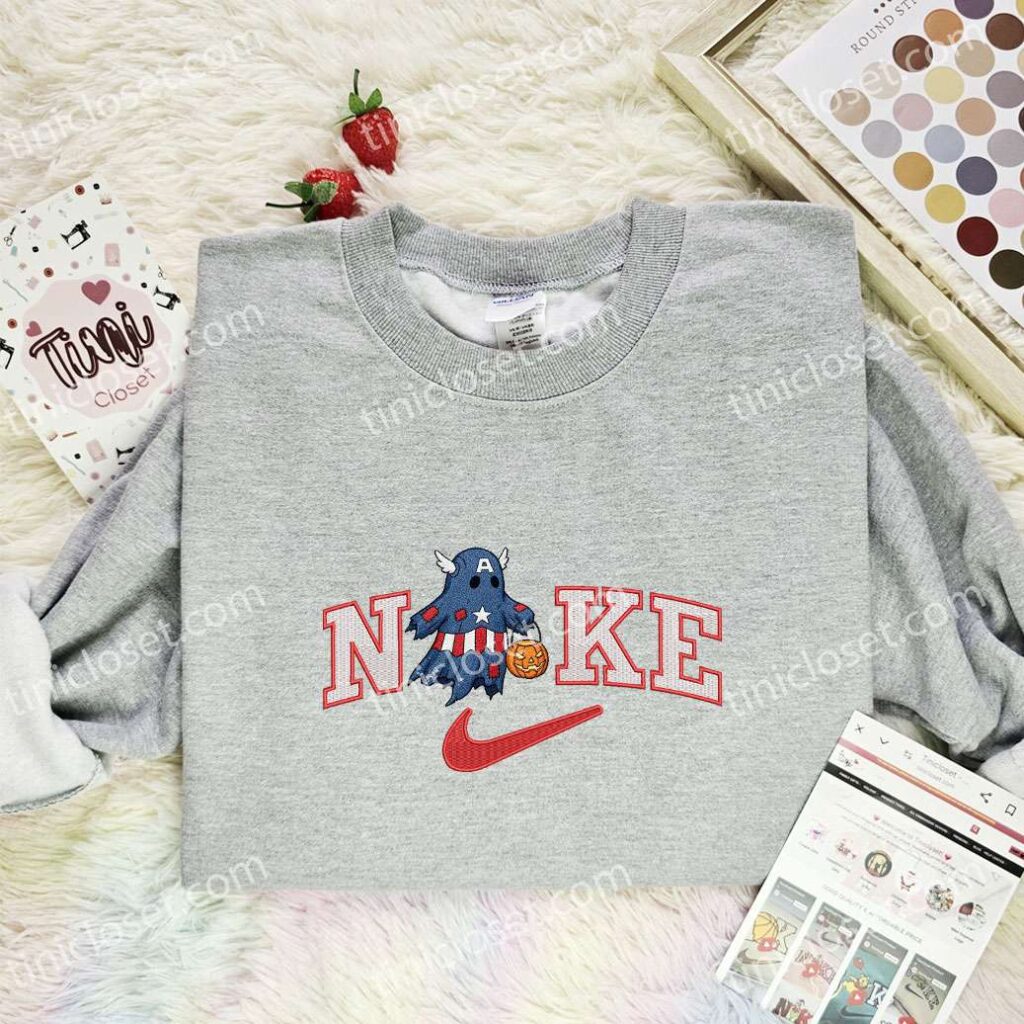 Steve Rogers Marvel Halloween Team Embroidered Shirt, Movie Embroidered Hoodie, Halloween Embroidered T-Shirt