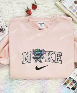 Stitch Beetlejuice Embroidered Shirt, Disney Characters Embroidered Hoodie, Halloween Embroidered T Shirt (2)