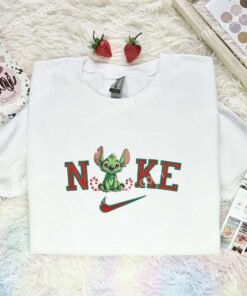 Stitch Grinch Embroidered Shirt, Disney Characters Embroidered Hoodie, Halloween Embroidered T Shirt (3)