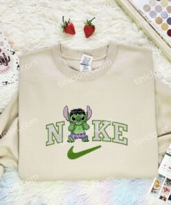 Stitch Hulk Embroidered Shirt, Marvel Movie Embroidered Hoodie, Disney Characters Embroidered T Shirt (1)