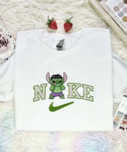 Stitch Hulk Embroidered Shirt, Marvel Movie Embroidered Hoodie, Disney Characters Embroidered T Shirt (2)