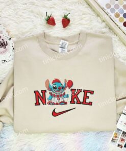 Stitch Pennywise Embroidered Shirt, Disney Characters Embroidered Hoodie, Halloween Embroidered T Shirt (3)