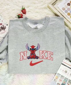 Stitch Spider Man Embroidered Shirt, Marvel Movie Embroidered Hoodie, Disney Characters Embroidered T Shirt (1)