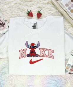 Stitch Spider Man Embroidered Shirt, Marvel Movie Embroidered Hoodie, Disney Characters Embroidered T Shirt (2)