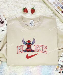 Stitch Spider Man Embroidered Shirt, Marvel Movie Embroidered Hoodie, Disney Characters Embroidered T Shirt (3)