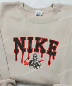 Michael Myers x Nike Embroidered Sweatshirt, Halloween Embroidered Shirt, Nike Inspired Embroidered Shirt