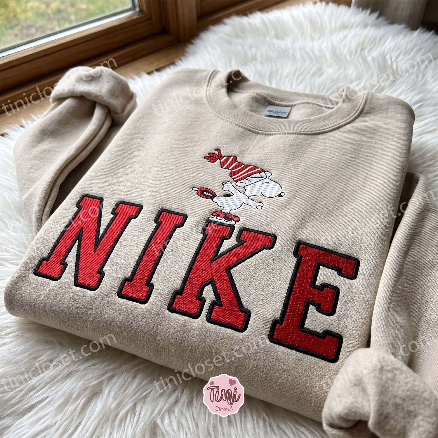 Snoopy Ice Skating Embroidered Sweatshirt, Cartoon Embroidered Shirt, Best Christmas Gift Ideas Snoopy Ice Skating Embroidered Sweatshirt, Cartoon Embroidered Shirt, Best Christmas Gift Ideas