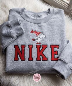 Snoopy Ice Skating Embroidered Sweatshirt, Cartoon Embroidered Shirt, Best Christmas Gift Ideas (4)