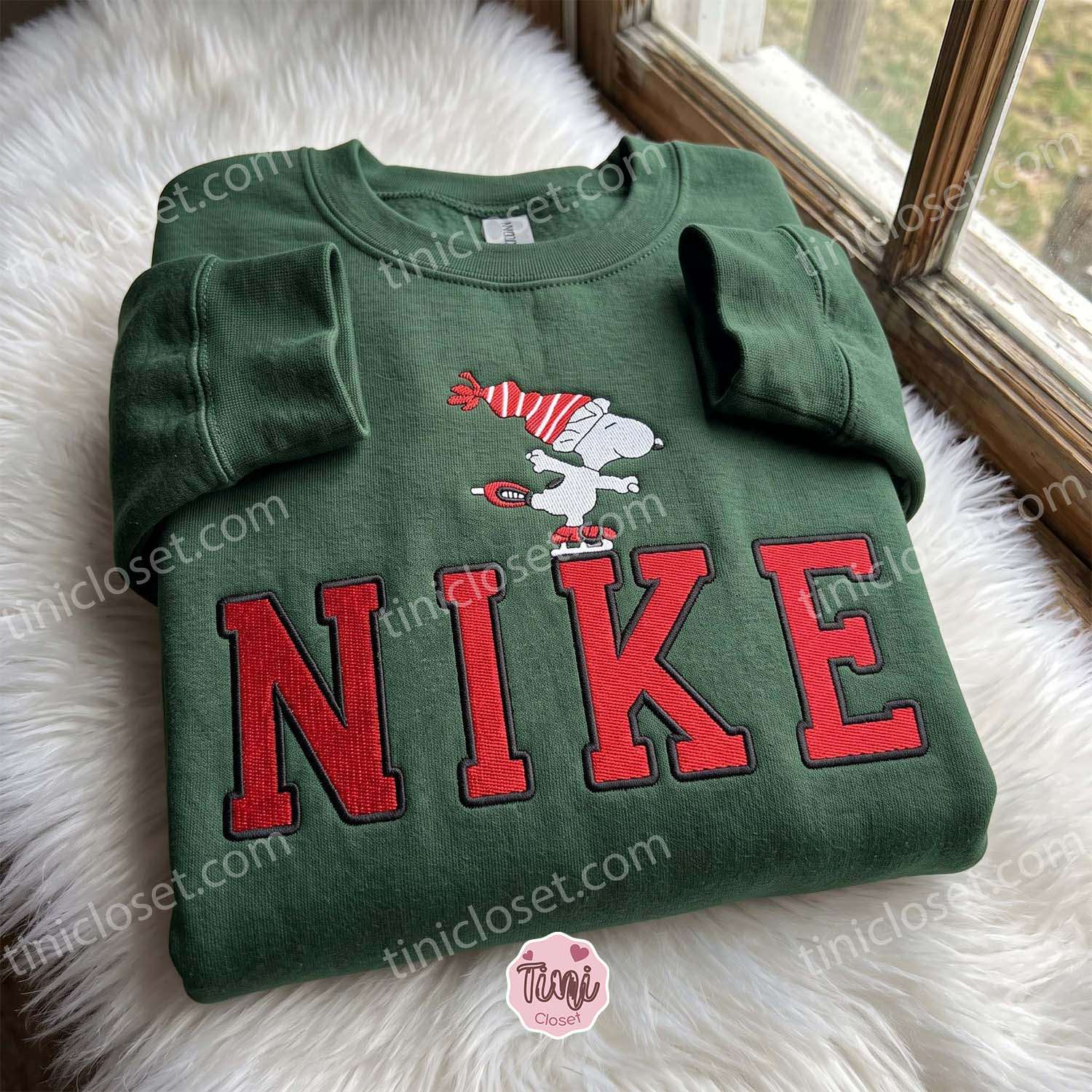 Snoopy Ice Skating Embroidered Sweatshirt, Cartoon Embroidered Shirt, Best Christmas Gift Ideas Snoopy Ice Skating Embroidered Sweatshirt, Cartoon Embroidered Shirt, Best Christmas Gift Ideas