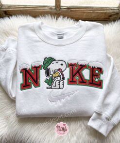 Snoopy and Woodstock Embroidered Sweatshirt, Cartoon Embroidered Shirt, Best Christmas Gift Ideas (3)