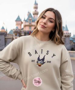 Daisy Duck Maleficent Evil Est. 1940 Embroidered Sweatshirt, Halloween Embroidered Shirt, Disney Embroidered Hoodie (3)