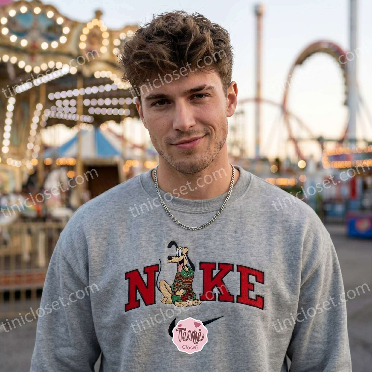 Pluto Christmas Embroidered Sweatshirt, Disney Characters Embroidered Shirt, Best Christmas Day Gift Ideas Pluto Christmas Embroidered Sweatshirt, Disney Characters Embroidered Shirt, Best Christmas Day Gift Ideas