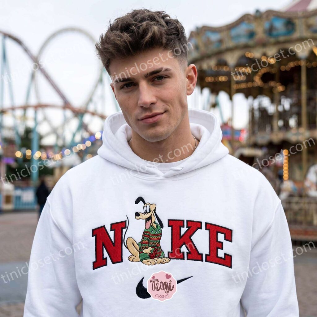 Pluto Christmas Embroidered Sweatshirt, Disney Characters Embroidered Shirt, Best Christmas Day Gift Ideas Pluto Christmas Embroidered Sweatshirt, Disney Characters Embroidered Shirt, Best Christmas Day Gift Ideas