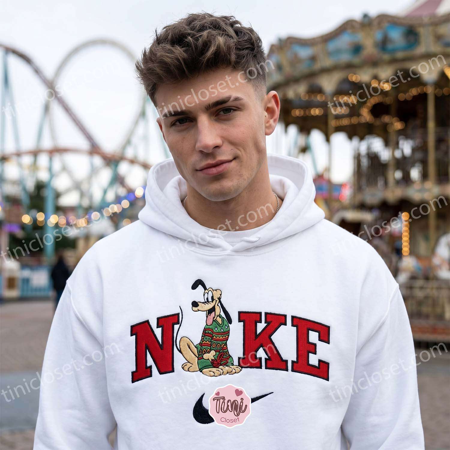 Pluto Christmas Embroidered Sweatshirt, Disney Characters Embroidered Shirt, Best Christmas Day Gift Ideas Pluto Christmas Embroidered Sweatshirt, Disney Characters Embroidered Shirt, Best Christmas Day Gift Ideas