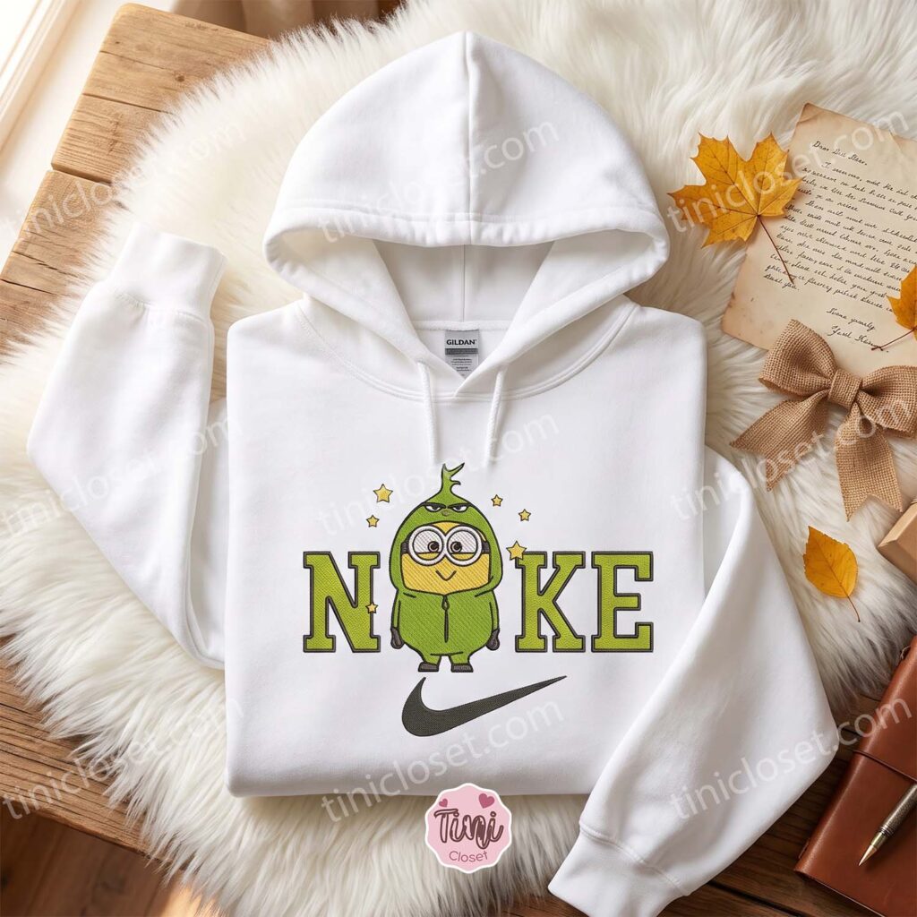 Minion Grinch Embroidered Sweatshirt, Movie Embroidered Shirt, Best Christmas Day Gift Ideas