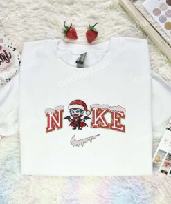 Vampire Dracula Xmas Embroidered Shirt, Halloween Embroidered Hoodie, Christmas Embroidered T Shirt (1)