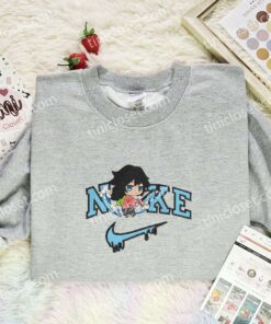 Chibi Giyu Tomioka Embroidered Shirt, Demon Slayer Embroidered Hoodie, Anime Embroidered T Shirt (2)
