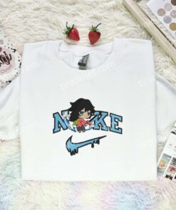 Chibi Giyu Tomioka Embroidered Shirt, Demon Slayer Embroidered Hoodie, Anime Embroidered T Shirt (3)