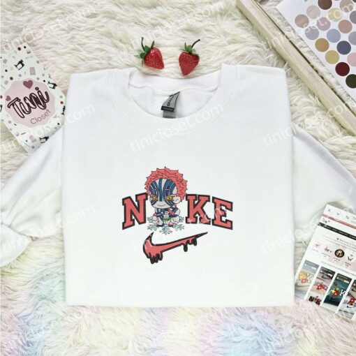 Chibi Akaza Embroidered Shirt, Demon Slayer Embroidered Hoodie, Anime Embroidered T-Shirt