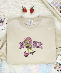 Chibi Mitsuri Embroidered Shirt, Demon Slayer Embroidered Hoodie, Anime Embroidered T Shirt (2)