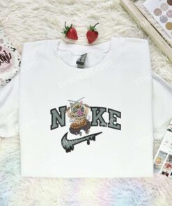Chibi Inosuke Embroidered Shirt, Demon Slayer Embroidered Hoodie, Anime Embroidered T Shirt (1)
