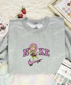 Chibi Mitsuri Embroidered Shirt, Demon Slayer Embroidered Hoodie, Anime Embroidered T Shirt (3)