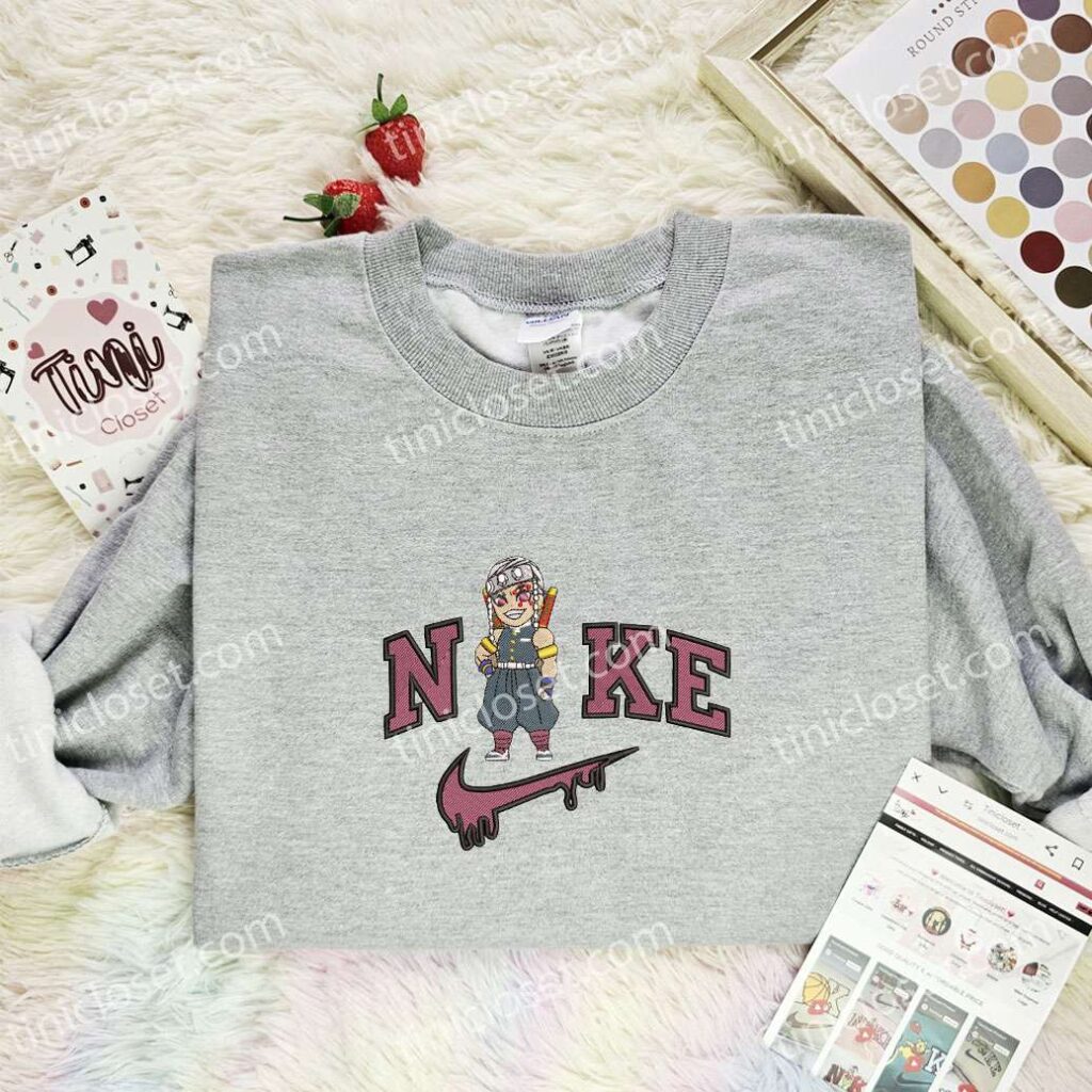 Chibi Uzui Tengen Embroidered Shirt, Demon Slayer Embroidered Hoodie, Anime Embroidered T-Shirt