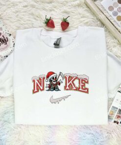 Jack The Reaper Xmas Embroidered Shirt, Halloween Embroidered Hoodie, Christmas Embroidered T Shirt (1)