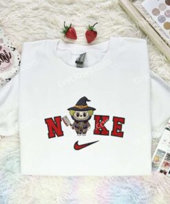 Labubu Witch Embroidered Shirt, Art Toy Embroidered Hoodie, Halloween Embroidered Sweatshirt (1)