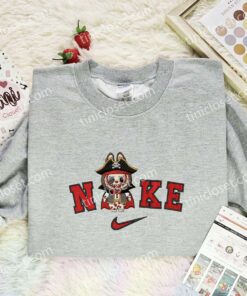 Labubu Pirate Embroidered Shirt, Art Toy Embroidered Hoodie, Halloween Embroidered Sweatshirt (1)