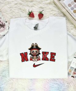 Labubu Pirate Embroidered Shirt, Art Toy Embroidered Hoodie, Halloween Embroidered T-Shirt