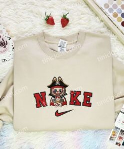 Labubu Pirate Embroidered Shirt, Art Toy Embroidered Hoodie, Halloween Embroidered Sweatshirt (3)