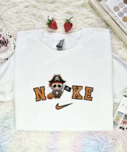 Labubu Pirate Embroidered Shirt, Art Toy Embroidered Hoodie, Halloween Embroidered T Shirt (1)