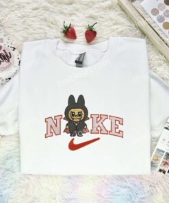 Labubu Dracula Embroidered Shirt, Art Toy Embroidered Hoodie, Halloween Embroidered T Shirt (1)