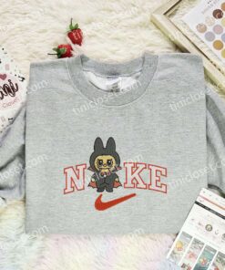 Labubu Dracula Embroidered Shirt, Art Toy Embroidered Hoodie, Halloween Embroidered T Shirt (3)