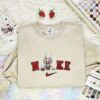 Labubu Clown Embroidered Shirt, Art Toy Embroidered Hoodie, Halloween Embroidered T-Shirt