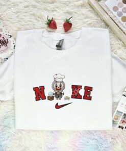 Labubu Clown Embroidered Shirt, Art Toy Embroidered Hoodie, Halloween Embroidered T Shirt (2)