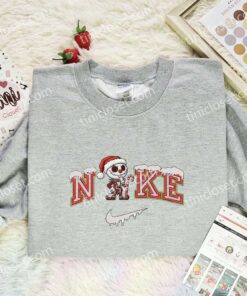 Jack Skellington Xmas Embroidered Shirt, Halloween Embroidered Hoodie, Christmas Embroidered T Shirt (3)
