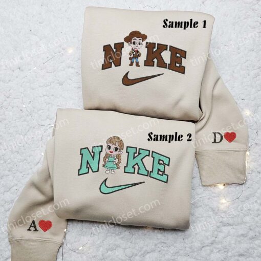 Woody and Bo Peep Embroidered Shirts, Disney Characters Embroidered Sweatshirts, Couple Embroidered Hoodies