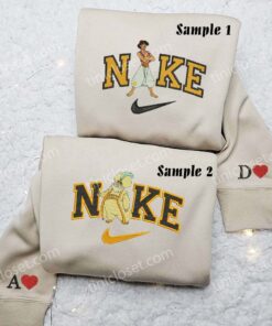 Aladdin and Sultan Embroidered Shirts, Disney Characters Embroidered Sweatshirts, Couple Embroidered Hoodies