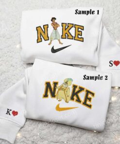 Aladdin and Sultan Embroidered Shirts, Disney Characters Embroidered Sweatshirts, Couple Embroidered Hoodies 2 Aladdin and Sultan Embroidered Couple Shirts 3
