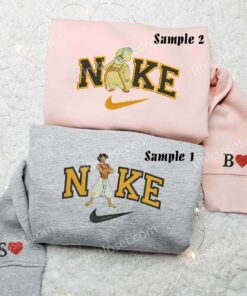 Aladdin and Sultan Embroidered Shirts, Disney Characters Embroidered Sweatshirts, Couple Embroidered Hoodies 3 Aladdin and Sultan Embroidered Couple Shirts 2
