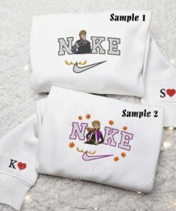 Anna and Kristoff Embroidered Shirts, Disney Characters Embroidered Sweatshirts, Couple Embroidered Hoodies 3 Anna and Kristoff Embroidered Couple Shirts 2