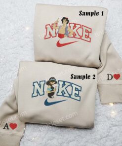 Aladdin And Jasmine Disney Characters Embroidered Couples Shirts 4