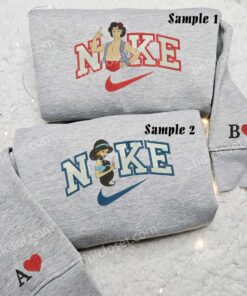 Aladdin And Jasmine Disney Characters Embroidered Couples Shirts 3