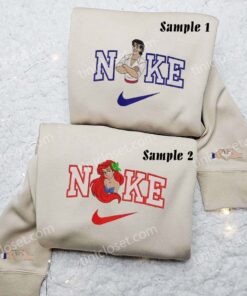 Ariel and Prince Eric Embroidered Shirts, Disney Characters Embroidered Sweatshirts, Couple Embroidered Hoodies 3 Ariel and Prince Eric Embroidered Couple Shirts 2 1